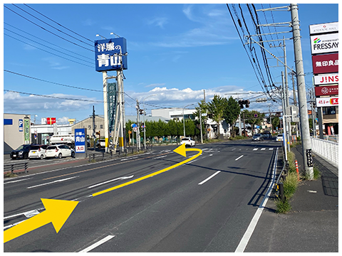 R354太田方面から館林インター方面へ、緑町信号左折。